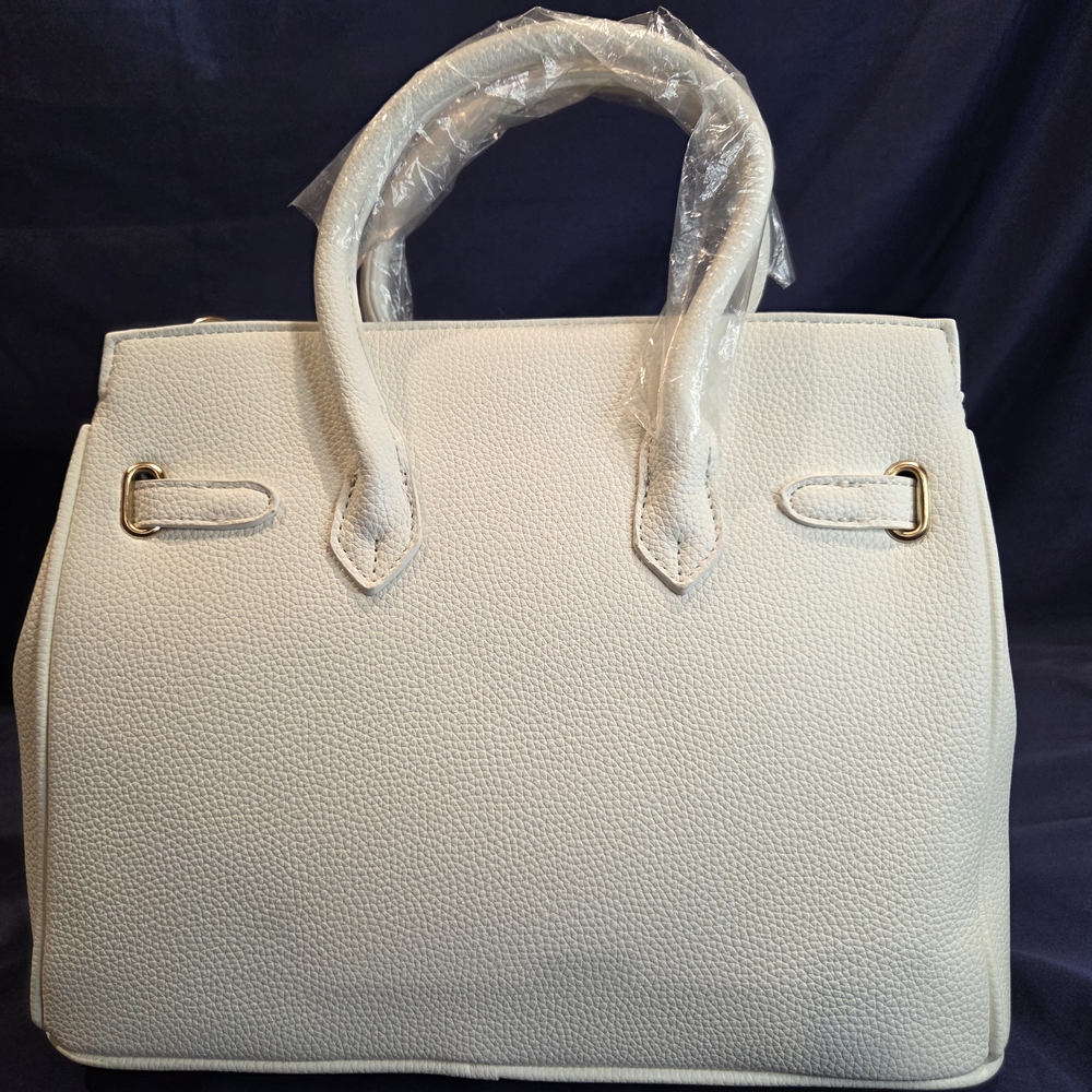 Elegant White Top-Handle Satchel Bag - Picture 3 of 10